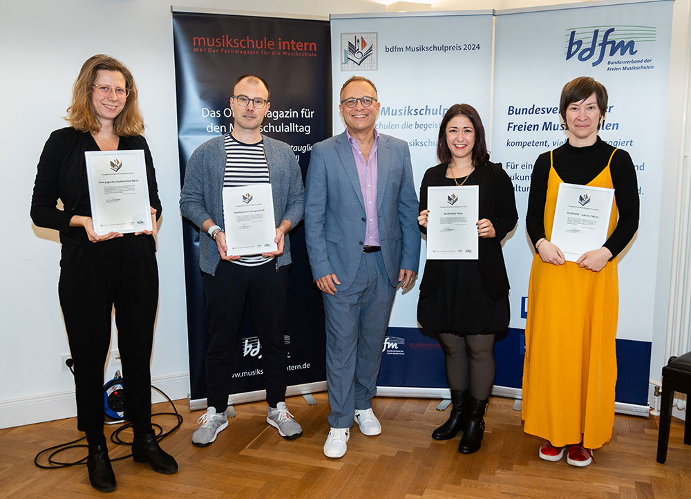 Die Preisträger:innen des bdfm musikschulpreises 2024